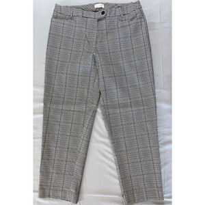 Calvin Klein Flat Front Crop Tech Dress Pants, Trousers. Glen Plaid, Women's 8.